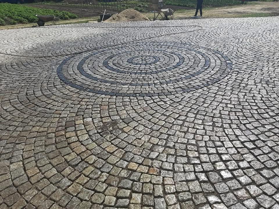 Pflaster-Mosaik mit Kreismuster